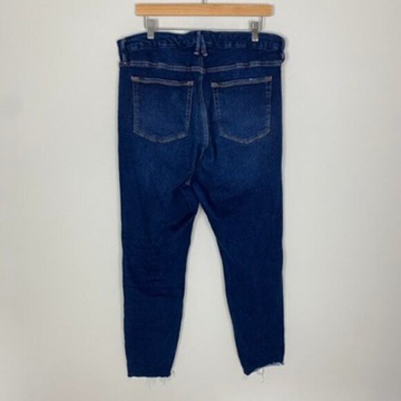 Good American Good Leg Skinny High Rise Jeans Medium Wash Raw Hem Womens 18 - Picture 4 of 7